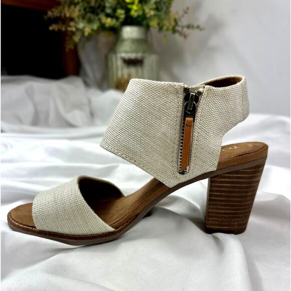 Toms Majorca Cutout Side Zipper Sandal Natural 8 - Picture 13 of 16